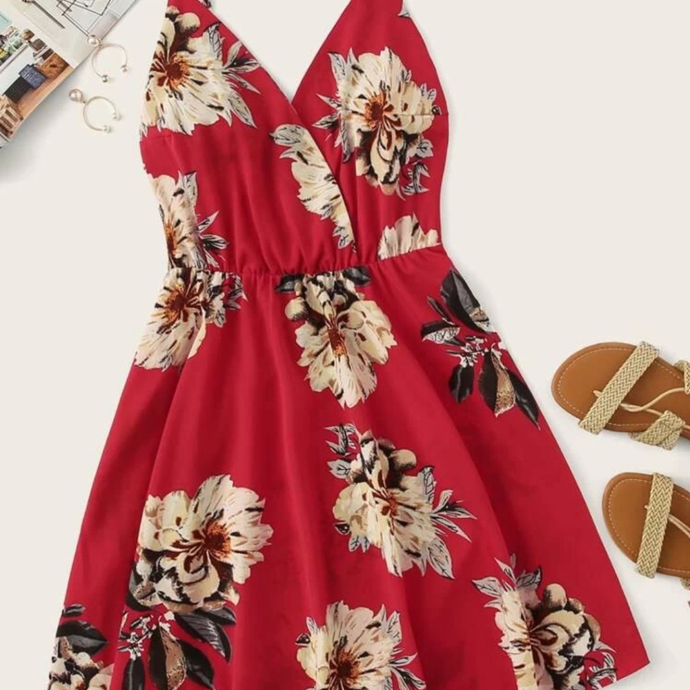 Plus Large Floral Print Cami Dress